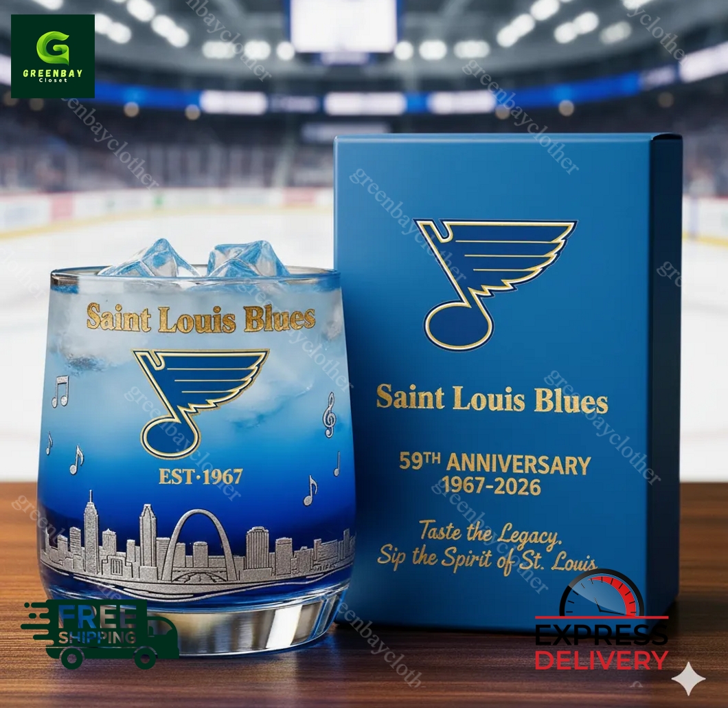 Saint Louis Blues 59th Anniversary Whiskey Glass