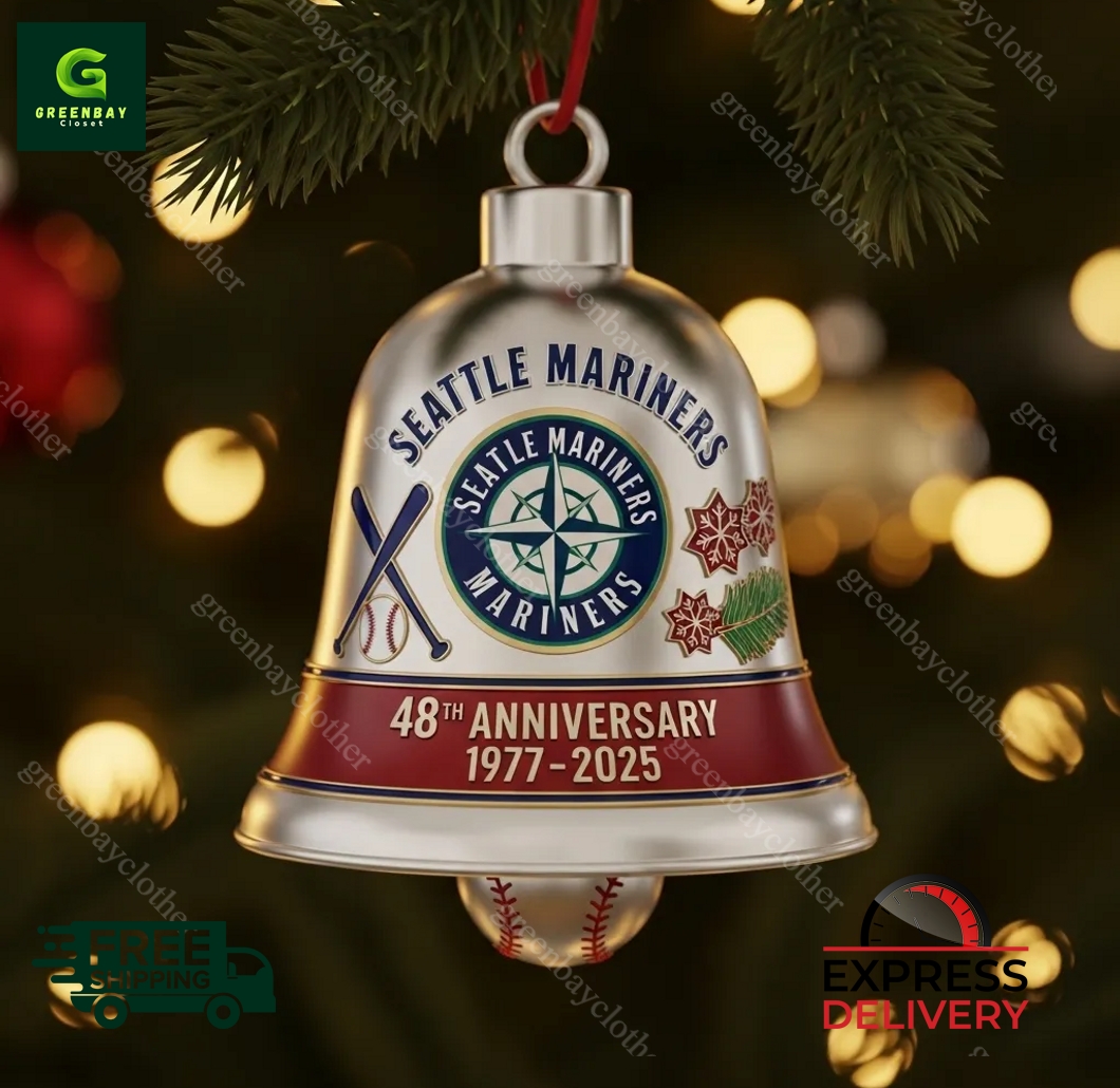 Seattle Mariners 48th Anniversary Christmas Bell Ornament