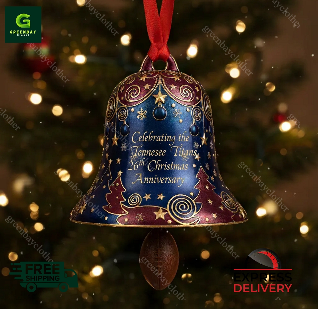 Tennessee Titans 26th Anniversary Christmas Bell Ornament
