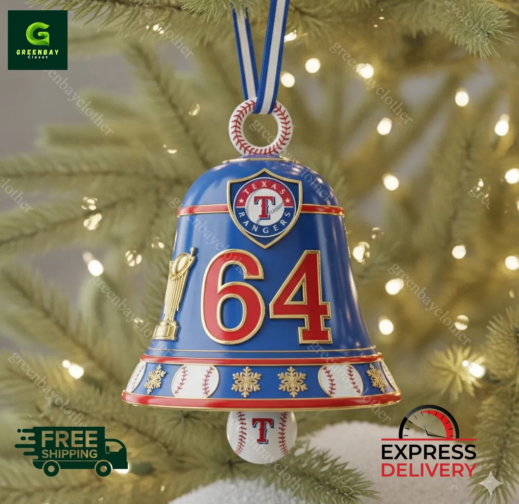 Texas Rangers 64th Anniversary Christmas Bell Ornament