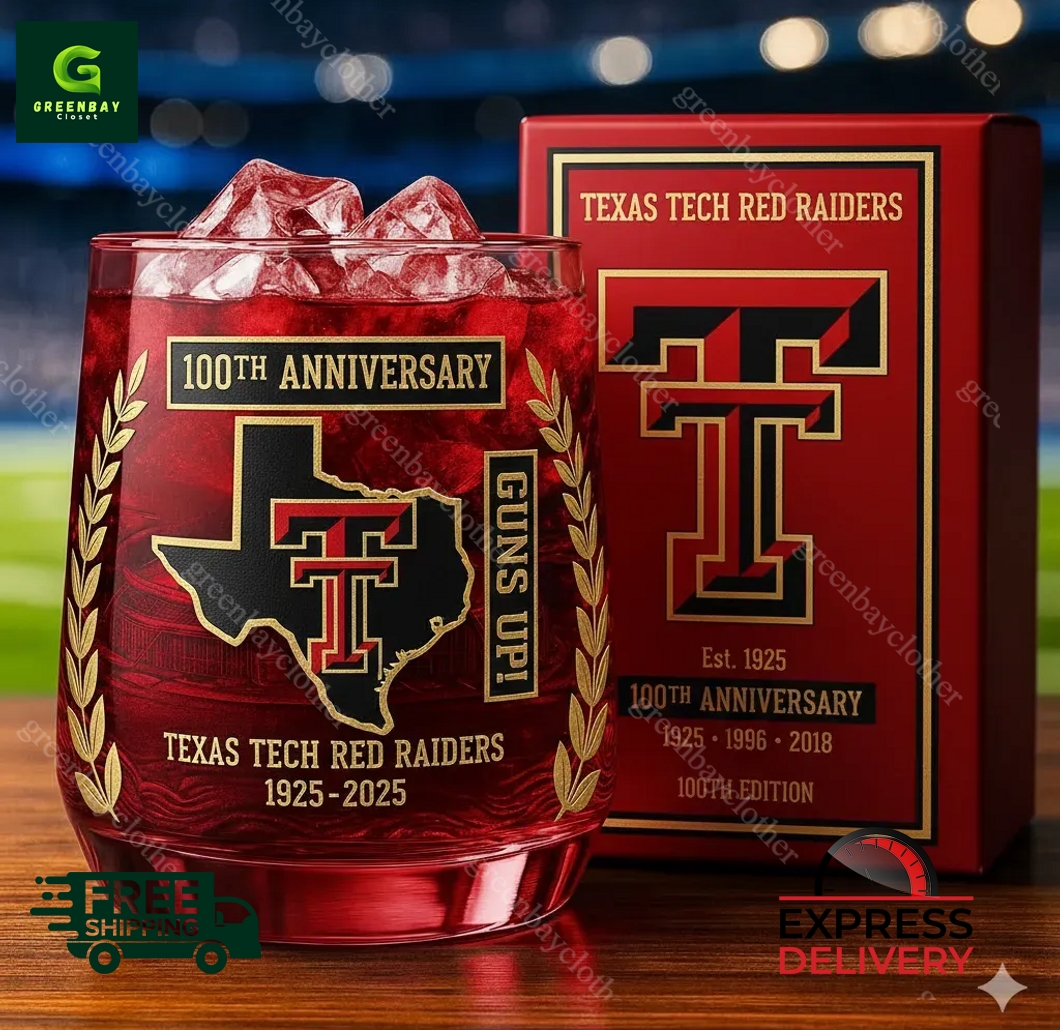 Texas Tech Red Raiders 100th Anniversary Whiskey Glass