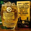 The Terrible Towel Steelers 50th Anniversary Whiskey Glass