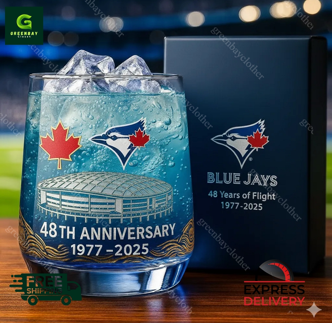 Toronto Blue Jays 48th Anniversary Whiskey Glass