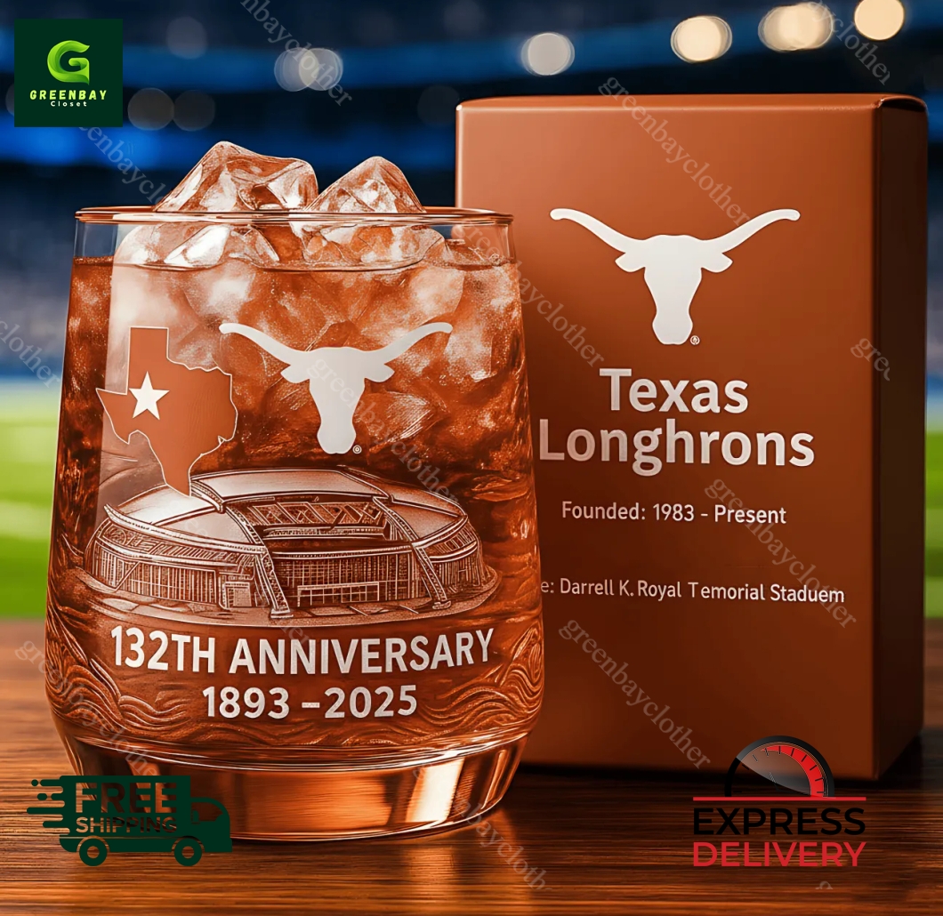 University Of Texas Loinghorns 132th Anniversary Whiskey Glass