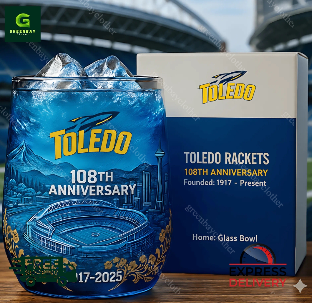University Of Toledo Rockets 108th Anniversary Whiskey Glass