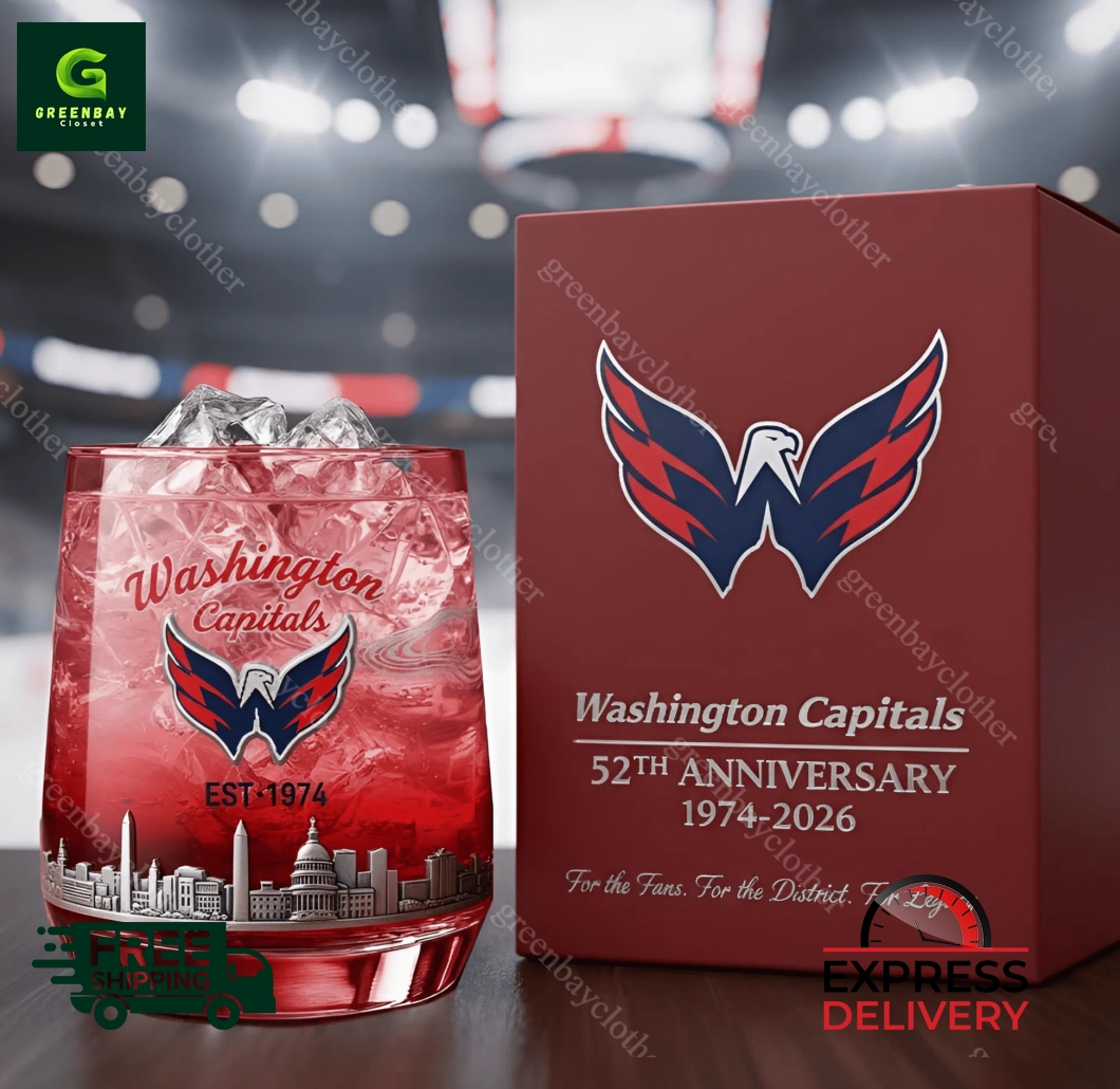 Washington Capitals 52nd Anniversary Whiskey Glass