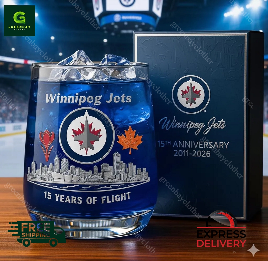Winnipeg Jets 15th Anniversary Whiskey Glass