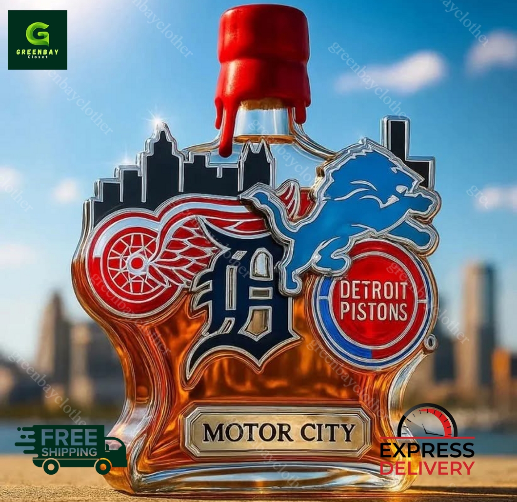 Destroit Pistons Motor City Whiskey Bottle