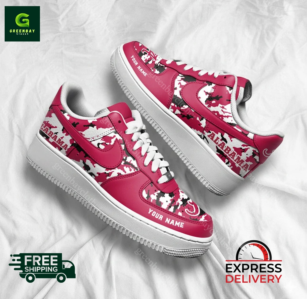 Alabama Crimson Tide Personalized Camo Collection Air Force 1 Shoes