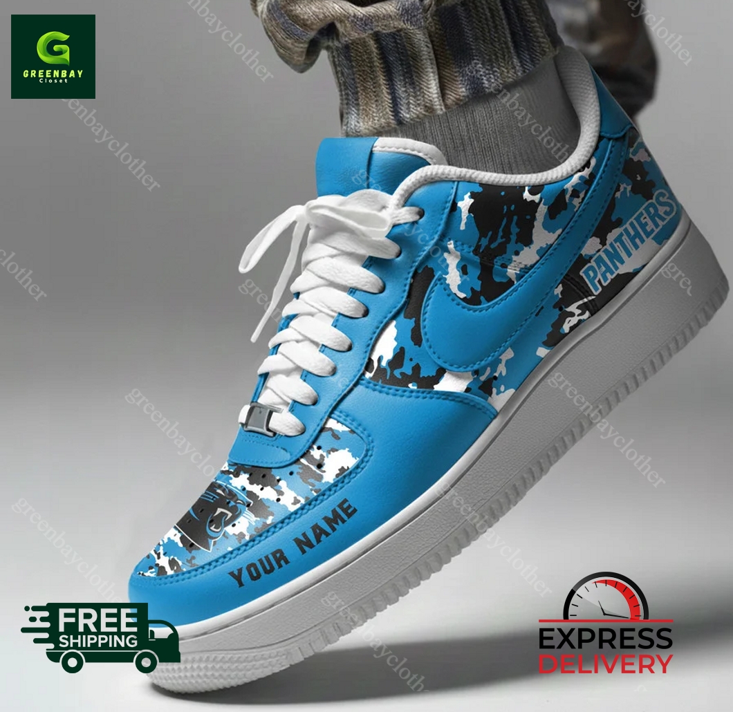 Carolina Panthers Personalized Camo Collection Air Force 1 Shoes