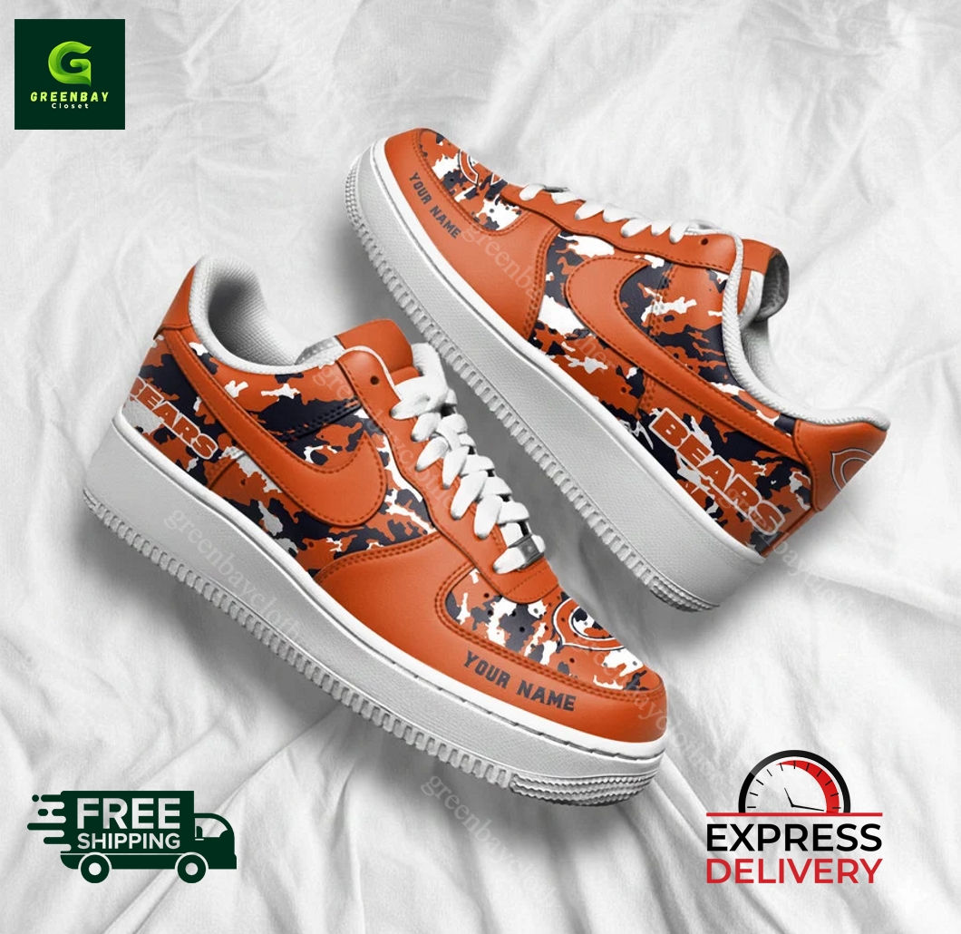 Chicago Bears Personalized Camo Collection Air Force 1 Shoes