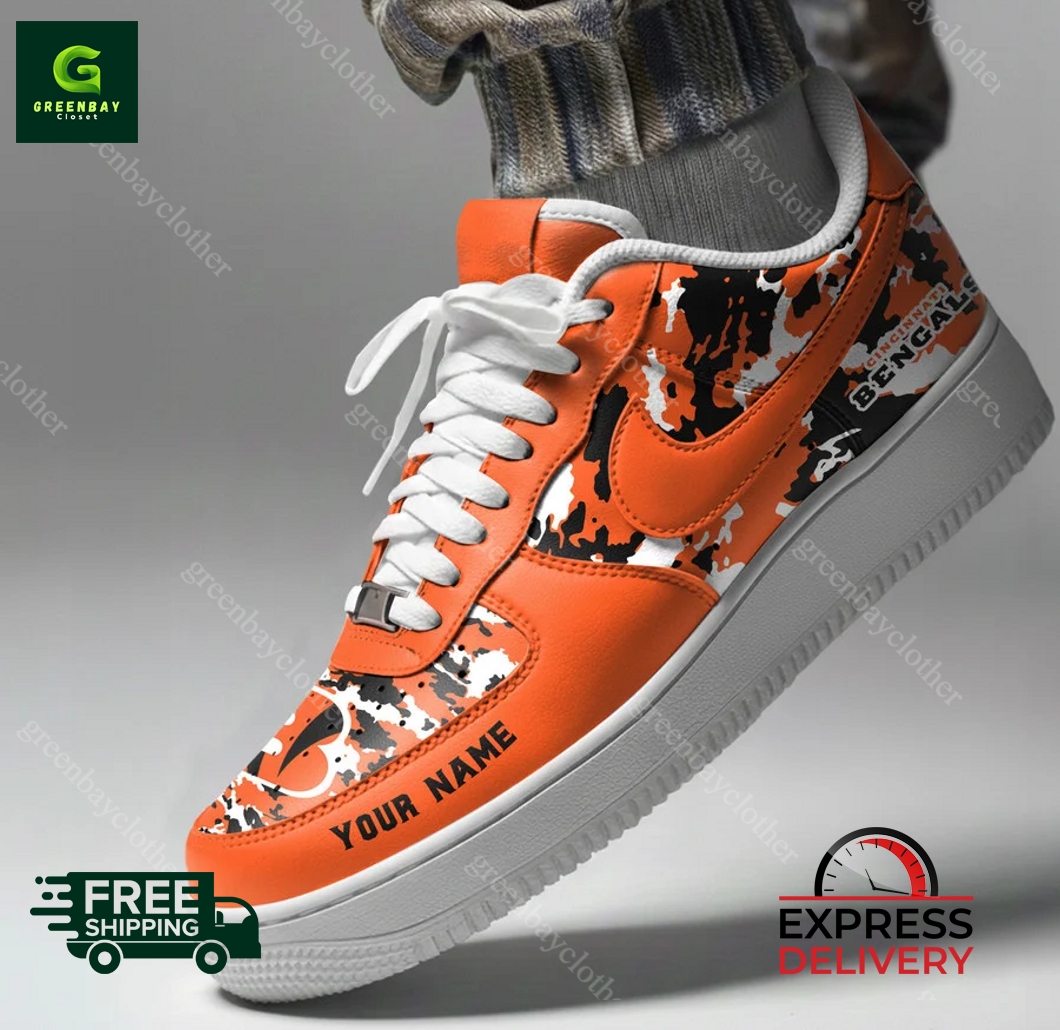Cincinnati Bengals Personalized Camo Collection Air Force 1 Shoes Cincinnati Bengals Personalized Camo Collection Air Force 1 Shoes