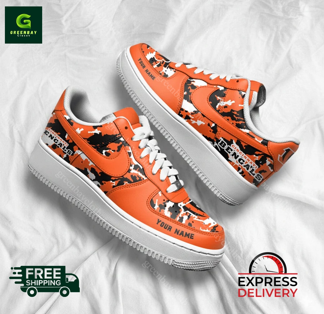 Cincinnati Bengals Personalized Camo Collection Air Force 1 Shoes