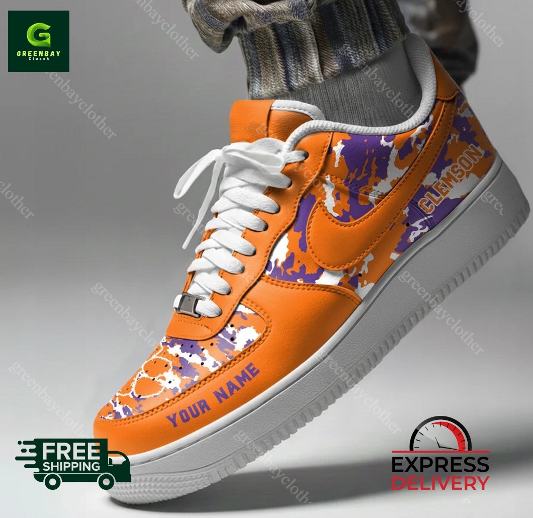 Clemson Tigers Personalized Camo Collection Air Force 1 Shoes Clemson Tigers Personalized Camo Collection Air Force 1 Shoes