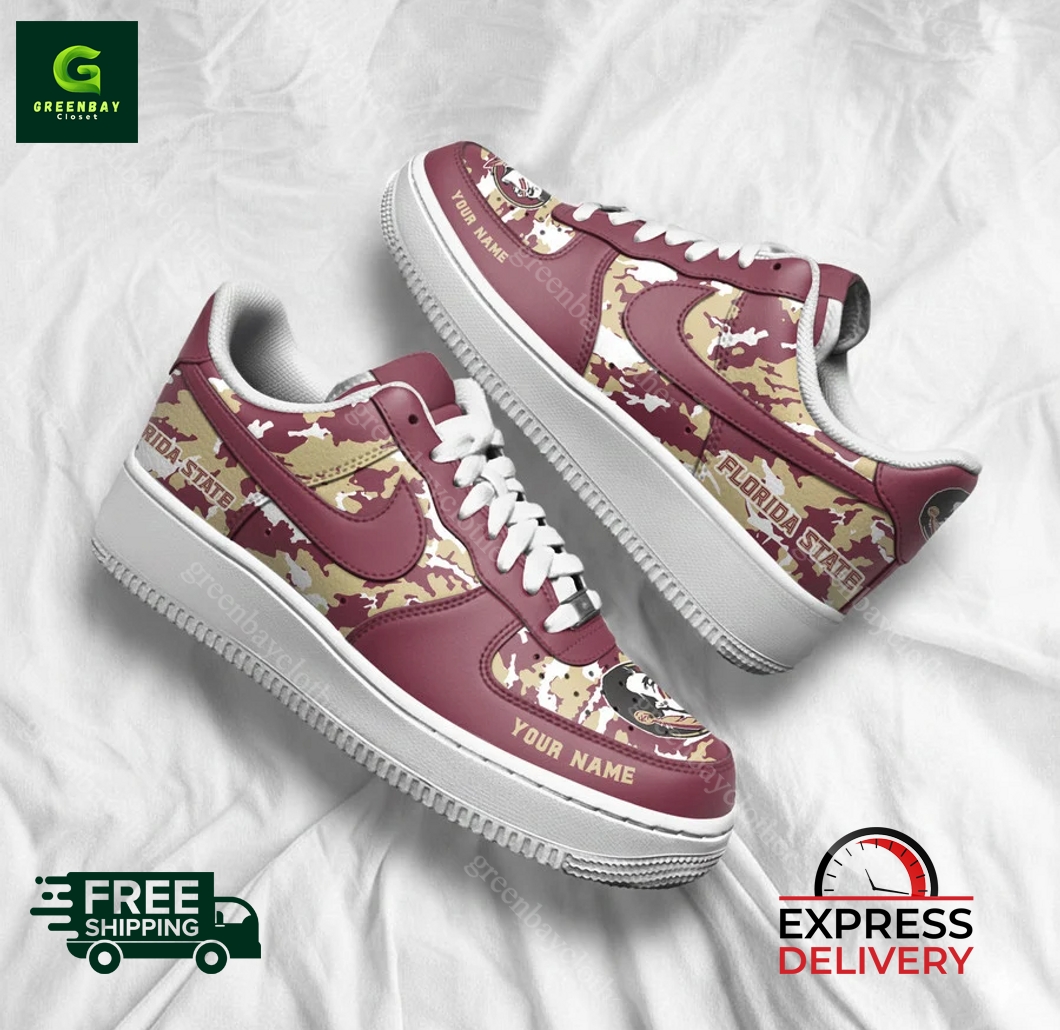 Florida State Seminoles Personalized Camo Collection Air Force 1 Shoes