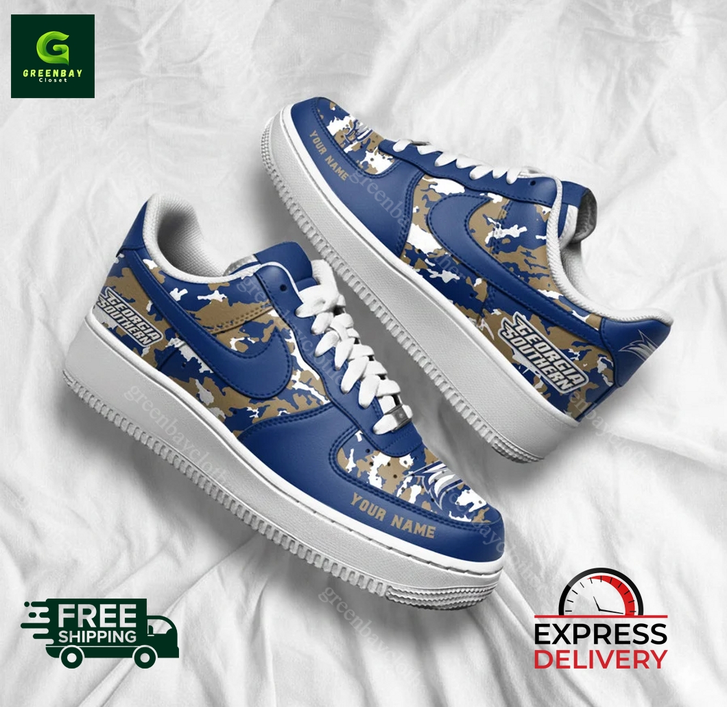 Georgia Southern Eagles Personalized Camo Collection Air Force 1 Shoes