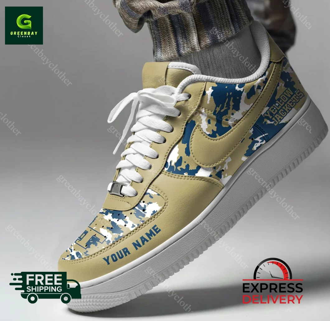 Georgia Tech Yellow Jackets Personalized Camo Collection Air Force 1 Shoes Georgia Tech Yellow Jackets Personalized Camo Collection Air Force 1 Shoes