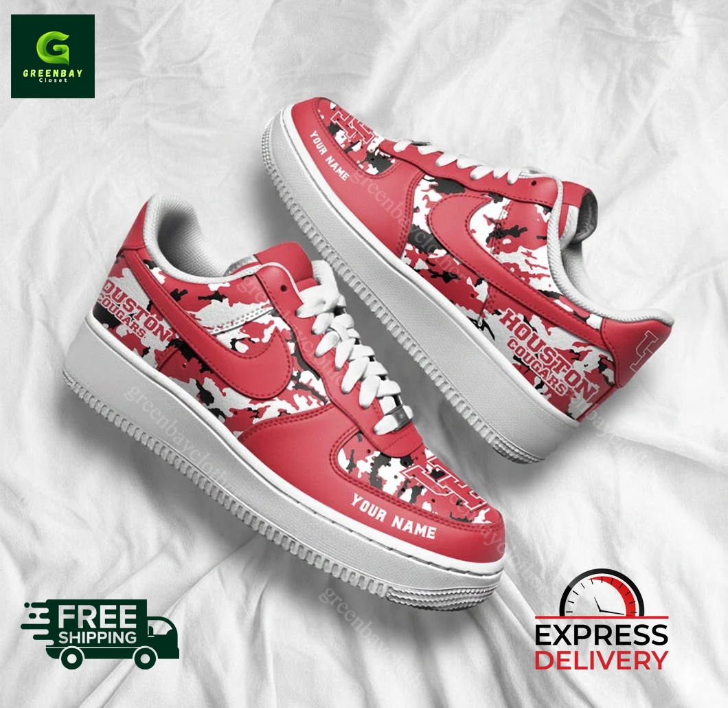 Houston Cougars Personalized Camo Collection Air Force 1 Shoes