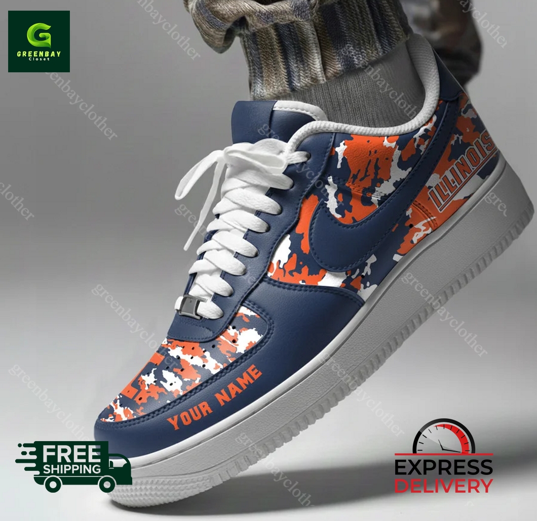 Illinois Fighting Illini Personalized Camo Collection Air Force 1 Shoes