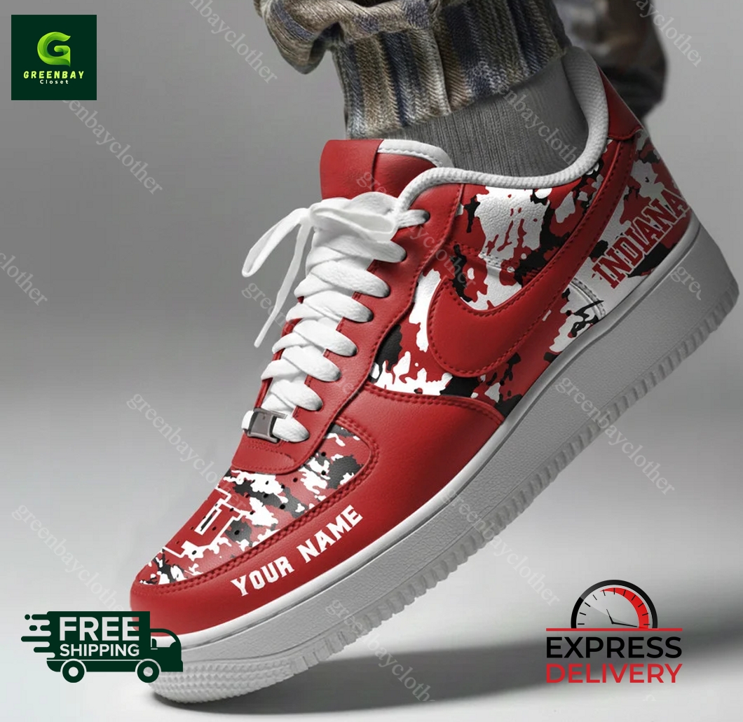 Indiana Hoosiers Personalized Camo Collection Air Force 1 Shoes