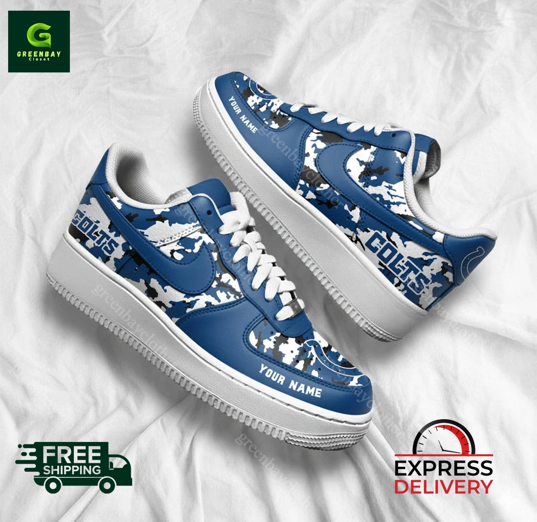 Indianapolis Colts Personalized Camo Collection Air Force 1 Shoes