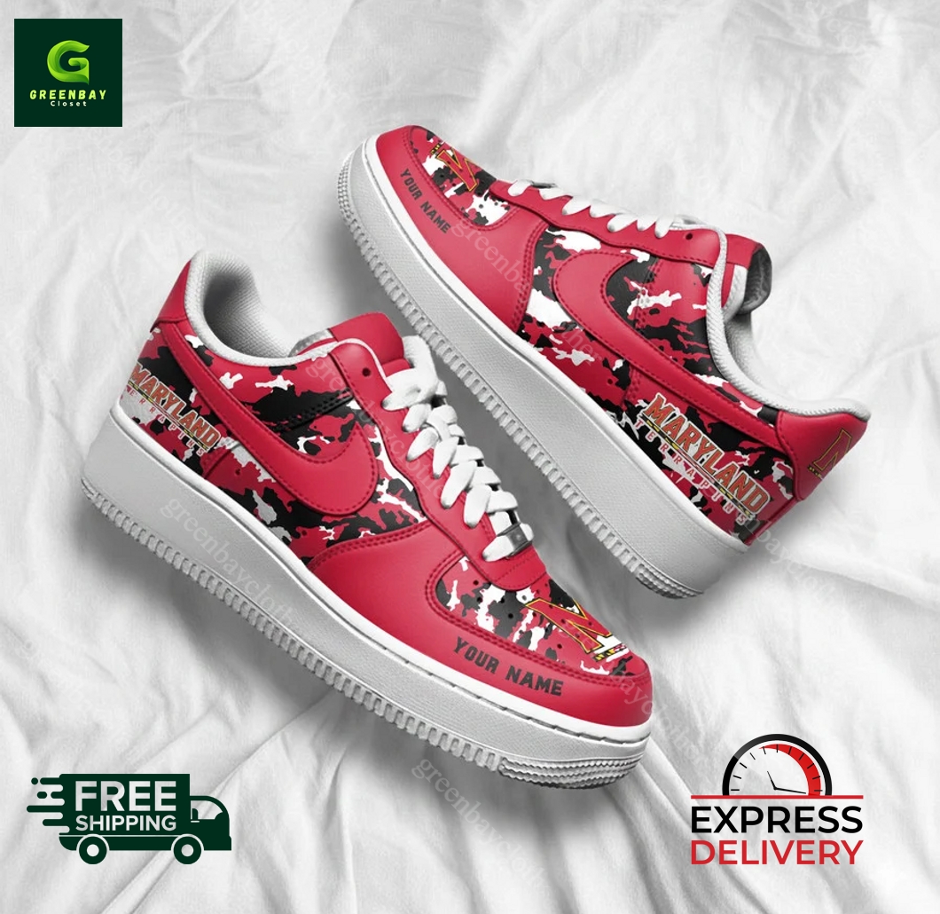 Maryland Terrapins Personalized Camo Collection Air Force 1 Shoes