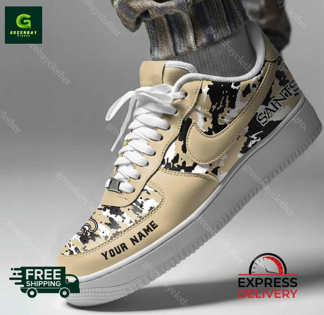 New Orleans Saints Personalized Camo Collection Air Force 1 Shoes