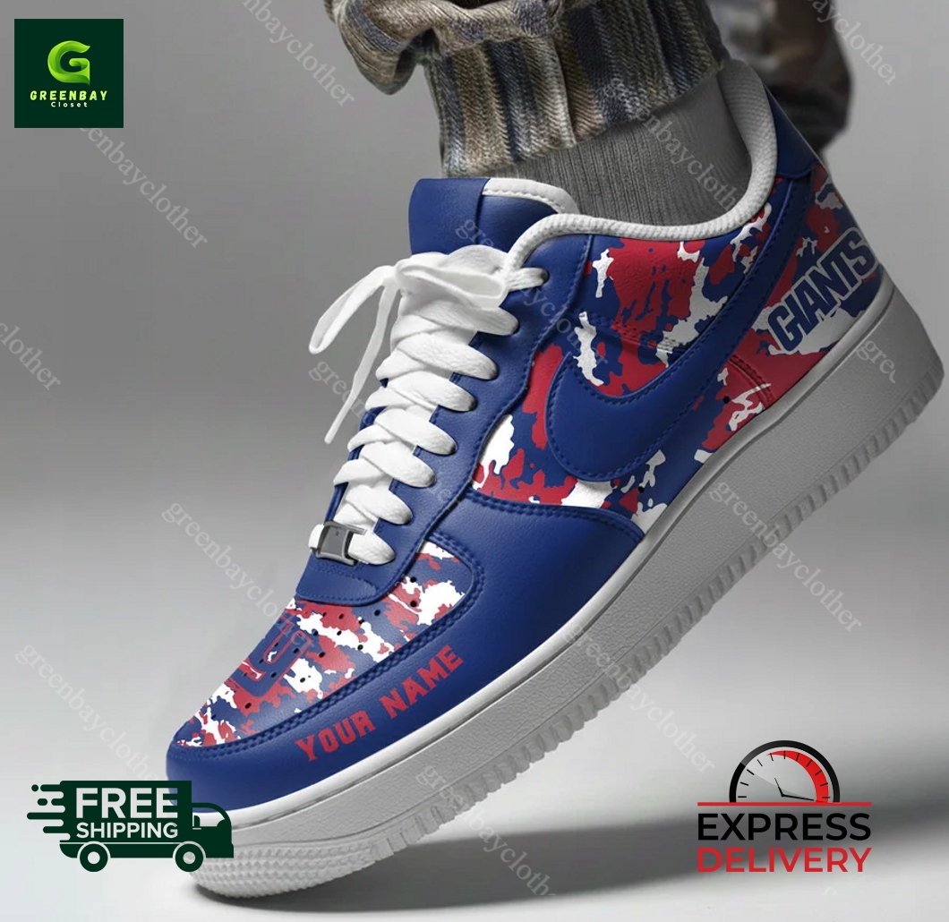 New York Giants Personalized Camo Collection Air Force 1 Shoes