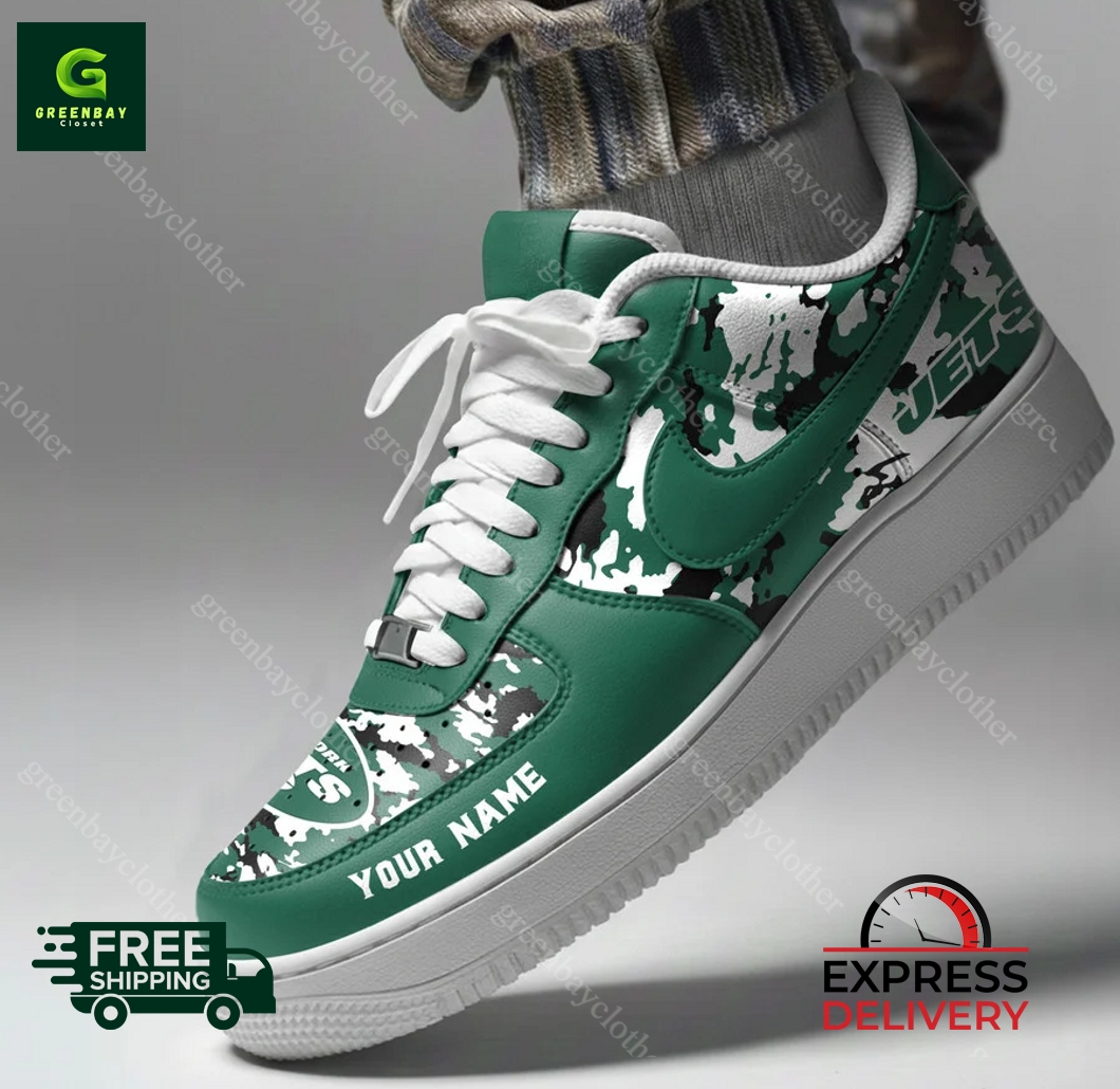 New York Jets ersonalized Camo Collection Air Force 1 Shoes