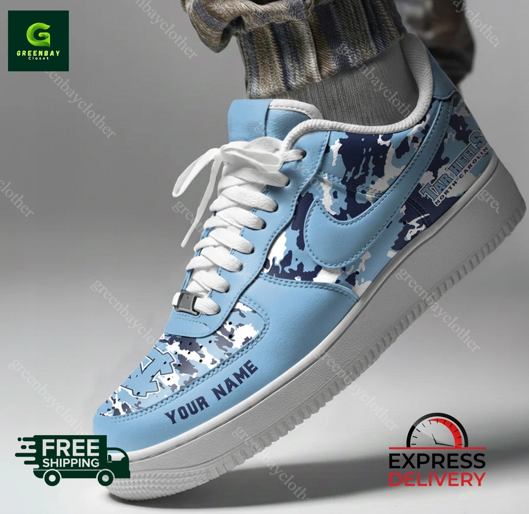 North Carolina Tar Heels Personalized Camo Collection Air Force 1 Shoes
