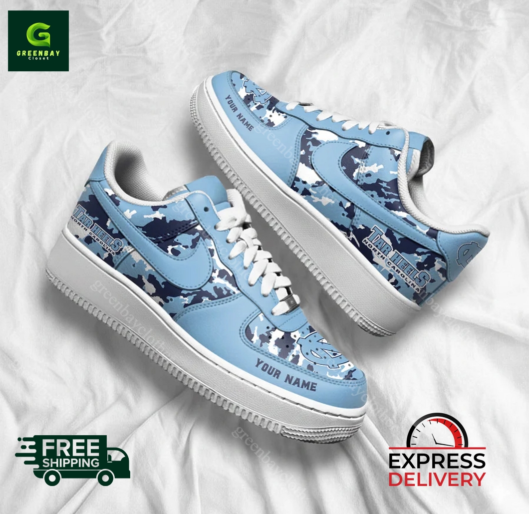 North Carolina Tar Heels Personalized Camo Collection Air Force 1 Shoes