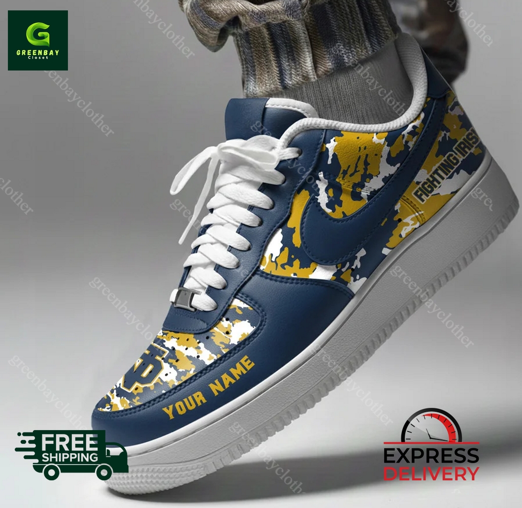 Notre Dame Fighting Irish Personalized Camo Collection Air Force 1 Shoes