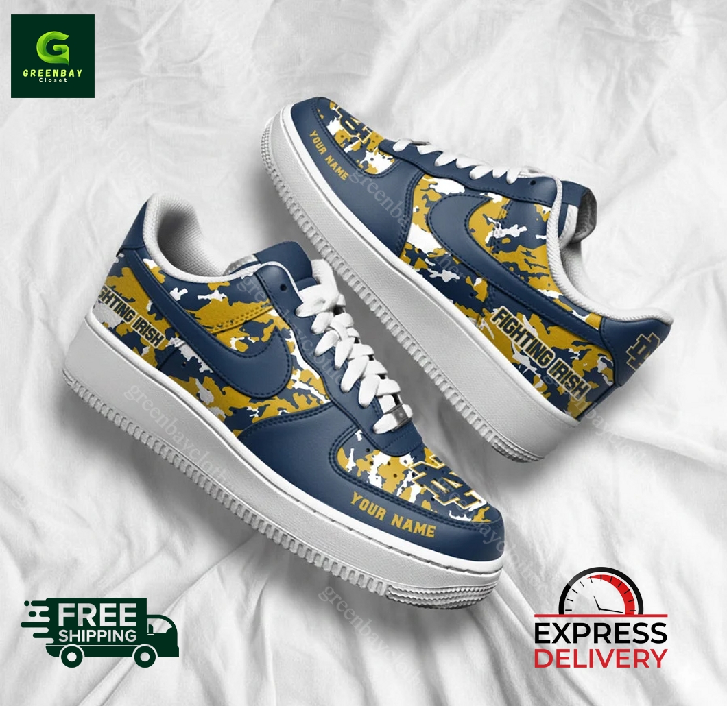 Notre Dame Fighting Irish Personalized Camo Collection Air Force 1 Shoes