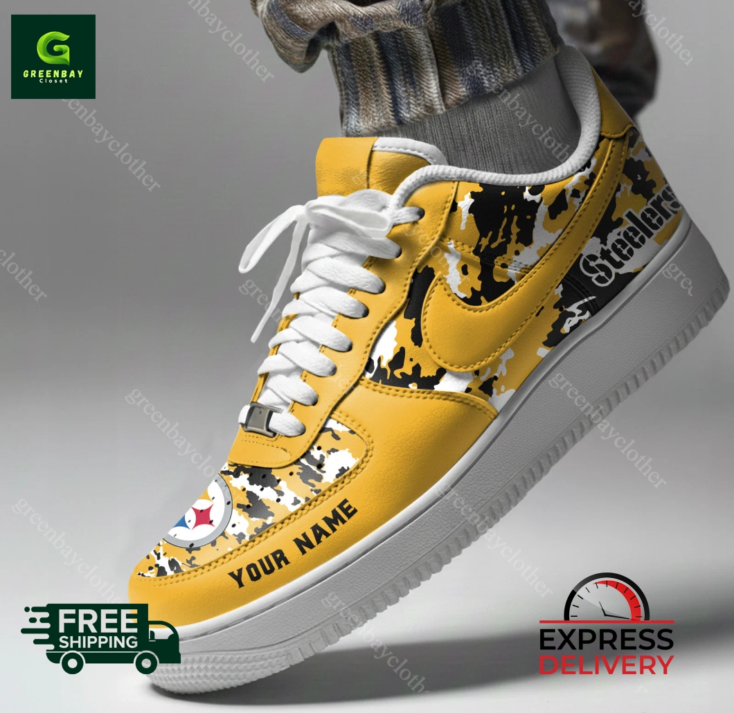 Pittsburgh Steelers Personalized Camo Collection Air Force 1 Shoes