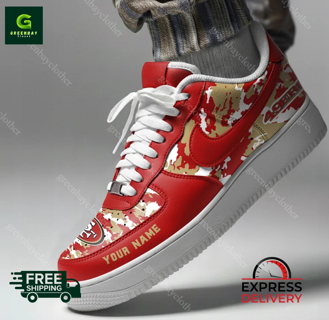 San Francisco 49ers Personalized Camo Collection Air Force 1 Shoes