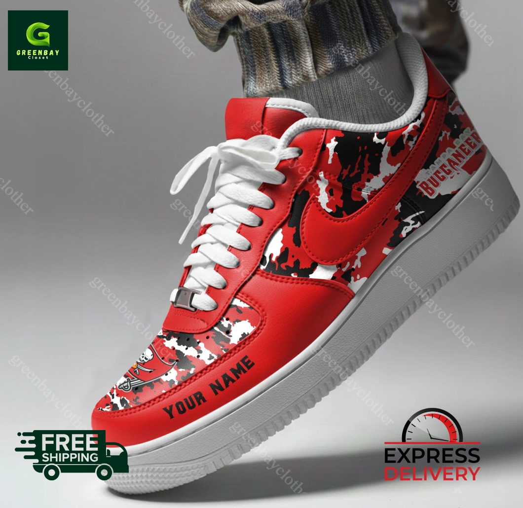 Tampa Bay Buccaneers Personalized Camo Collection Air Force 1 Shoes