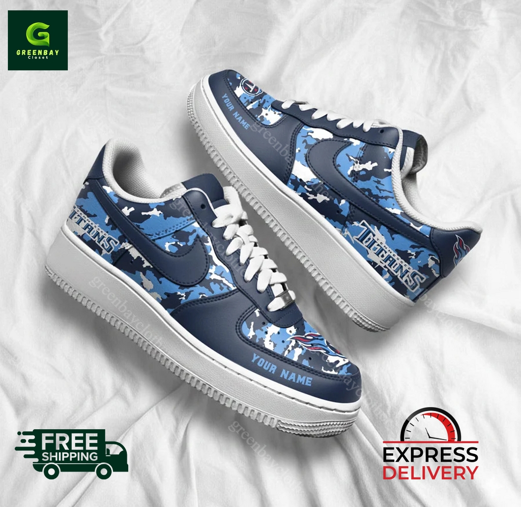 Tennessee Titans Personalized Camo Collection Air Force 1 Shoes