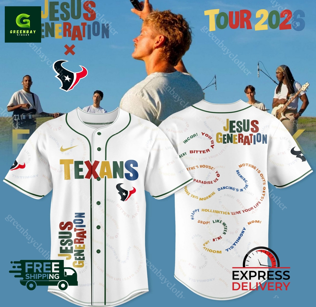 Houston Texans Forrest Frank The Jesus Generation Tour Baseball Jersey