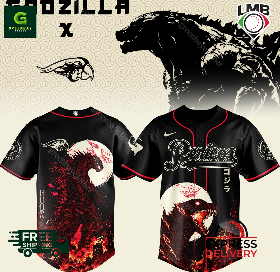 Pericos de Puebla Godzilla Minus Zero Baseball Jersey