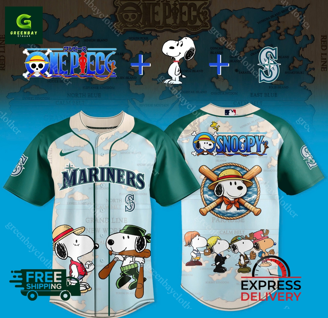 Seattle Mariners MLB Snoopy One Piece 2026 Baseball Jersey