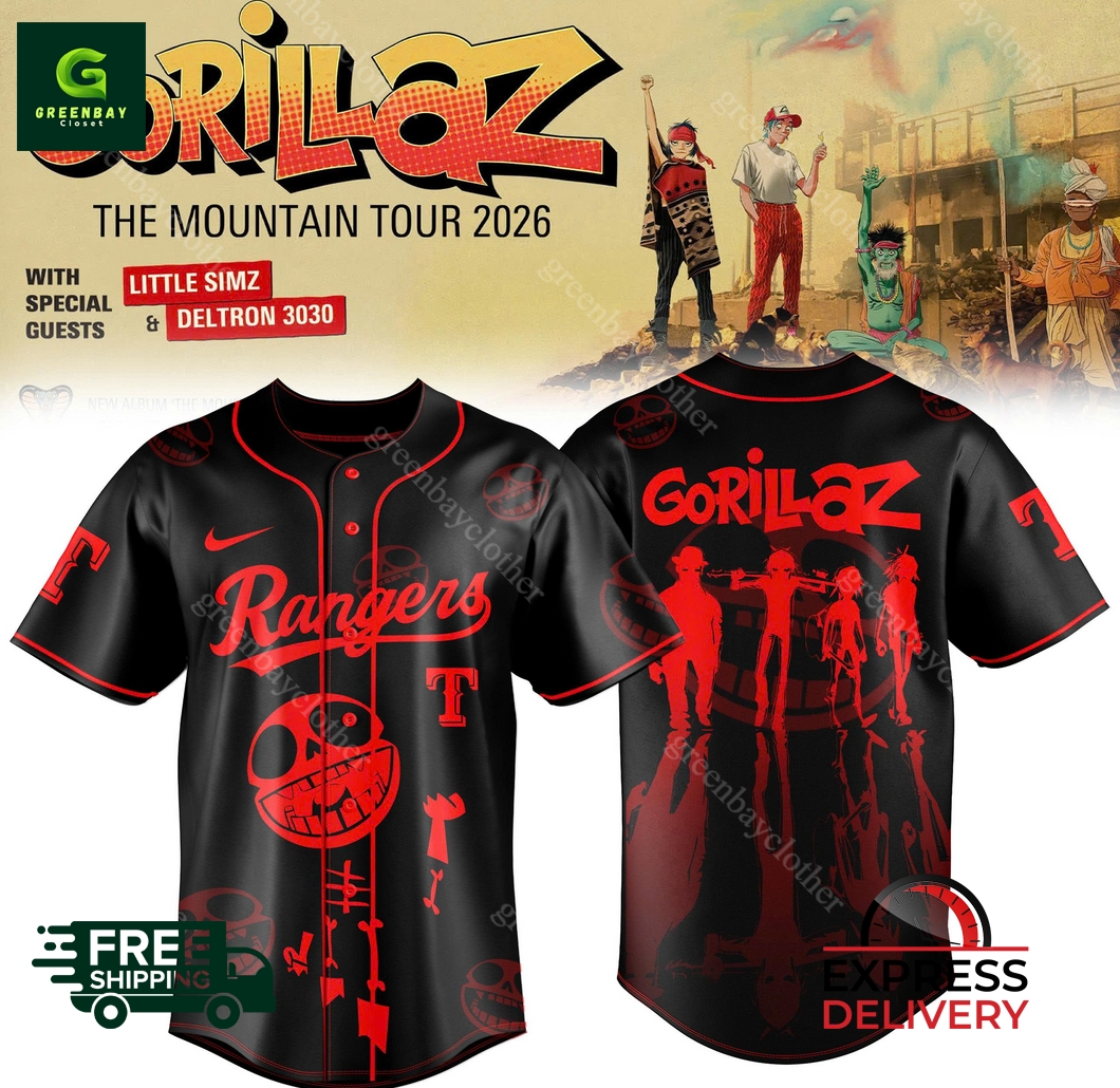 Texas Rangers Gorillaz The Mountain Tour 2026 Baseball Jersey