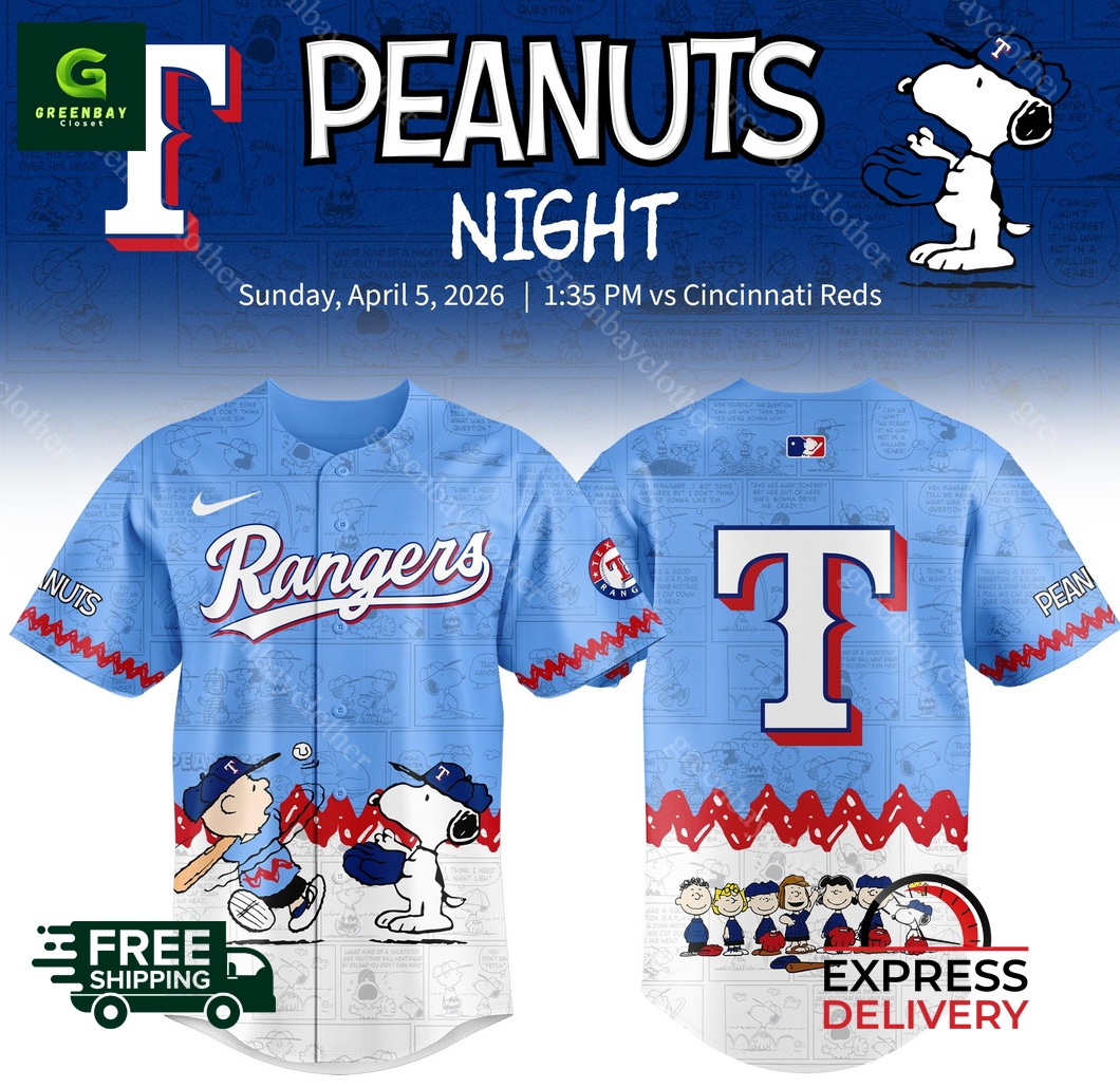 Texas Rangers Peanuts Night 2026 Baseball Jersey